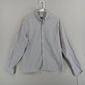 J Crew Shirt mens M Blue Plaid Long Sleeve Button Down Stretch Cotton